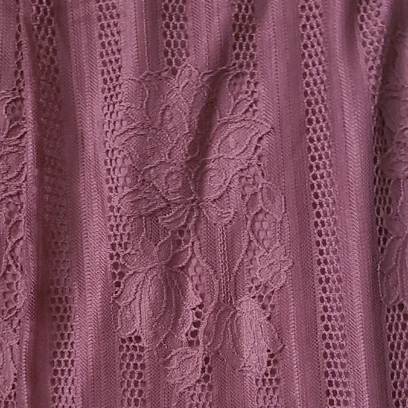 XXXL Sleeveless Lace Women's Dress - Burgundy - Picture 5 of 13